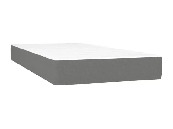 Sommier tapissier avec matelas et LED Gris foncé 90x190cm Tissu