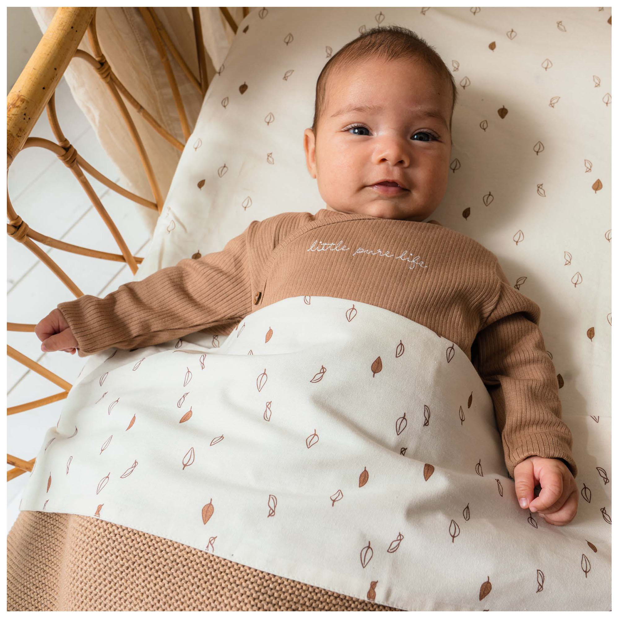 Prénatal newborn shirt rib Pure lange mouwen effen bruin