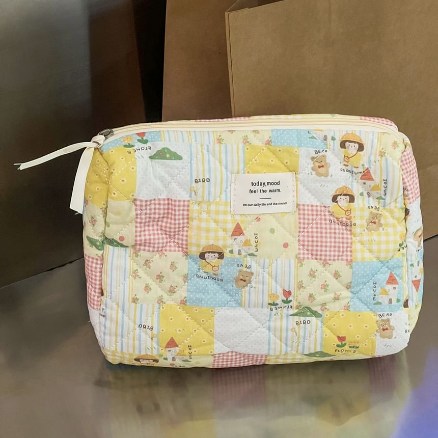 ZenlyHabit - Cartoon Paneel Stoffen Make-up Tas / Etui (Diverse Ontwerpen)