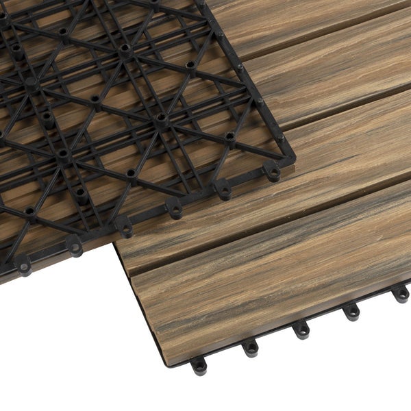 Classic Click Tile - Weerbestendige Terrastegel - Teak Mix 30 x 30 cm