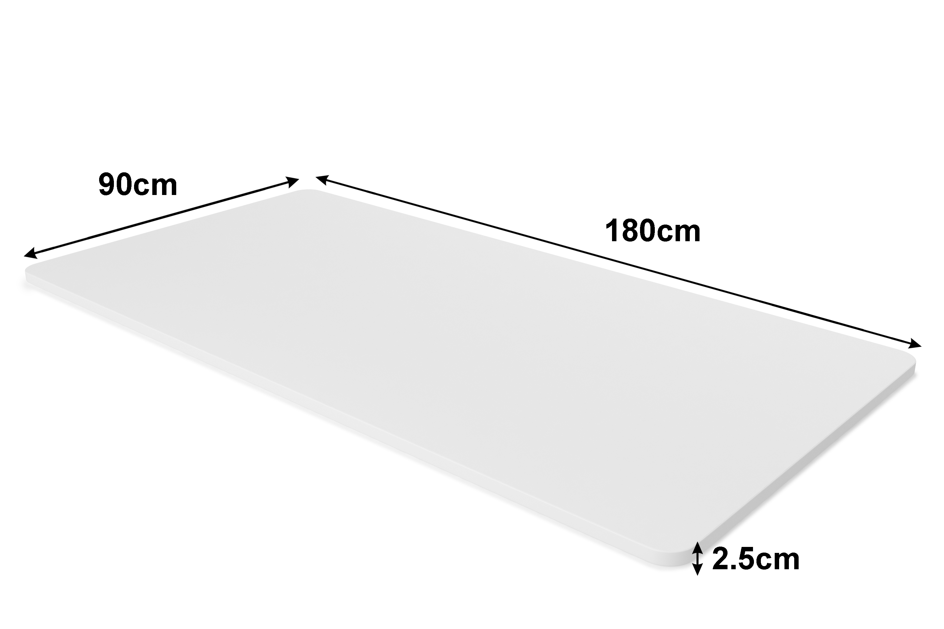 Tischplatte Stehpult weiss 180 x 90 cm