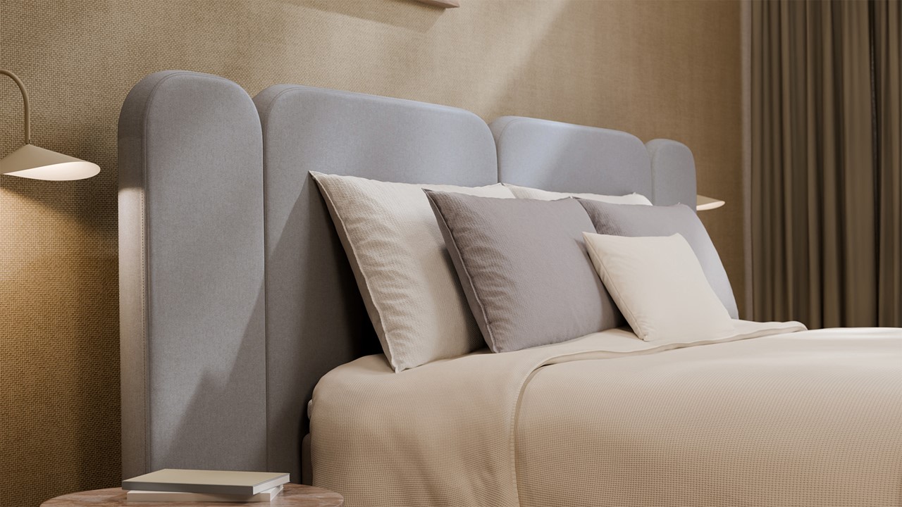 Elektrische boxspring Ridge - Wool look light grey