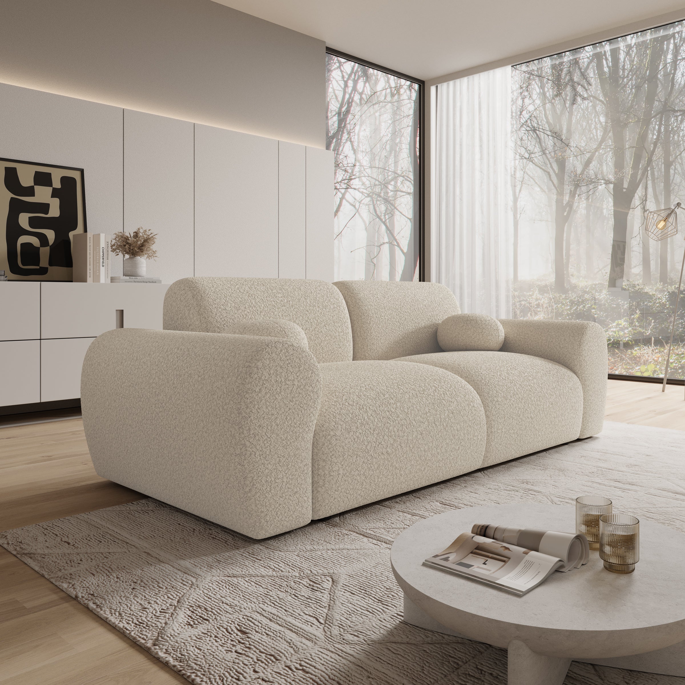 Canyon - 2-zitsbank - Teddystof beige - 205x105x75 cm