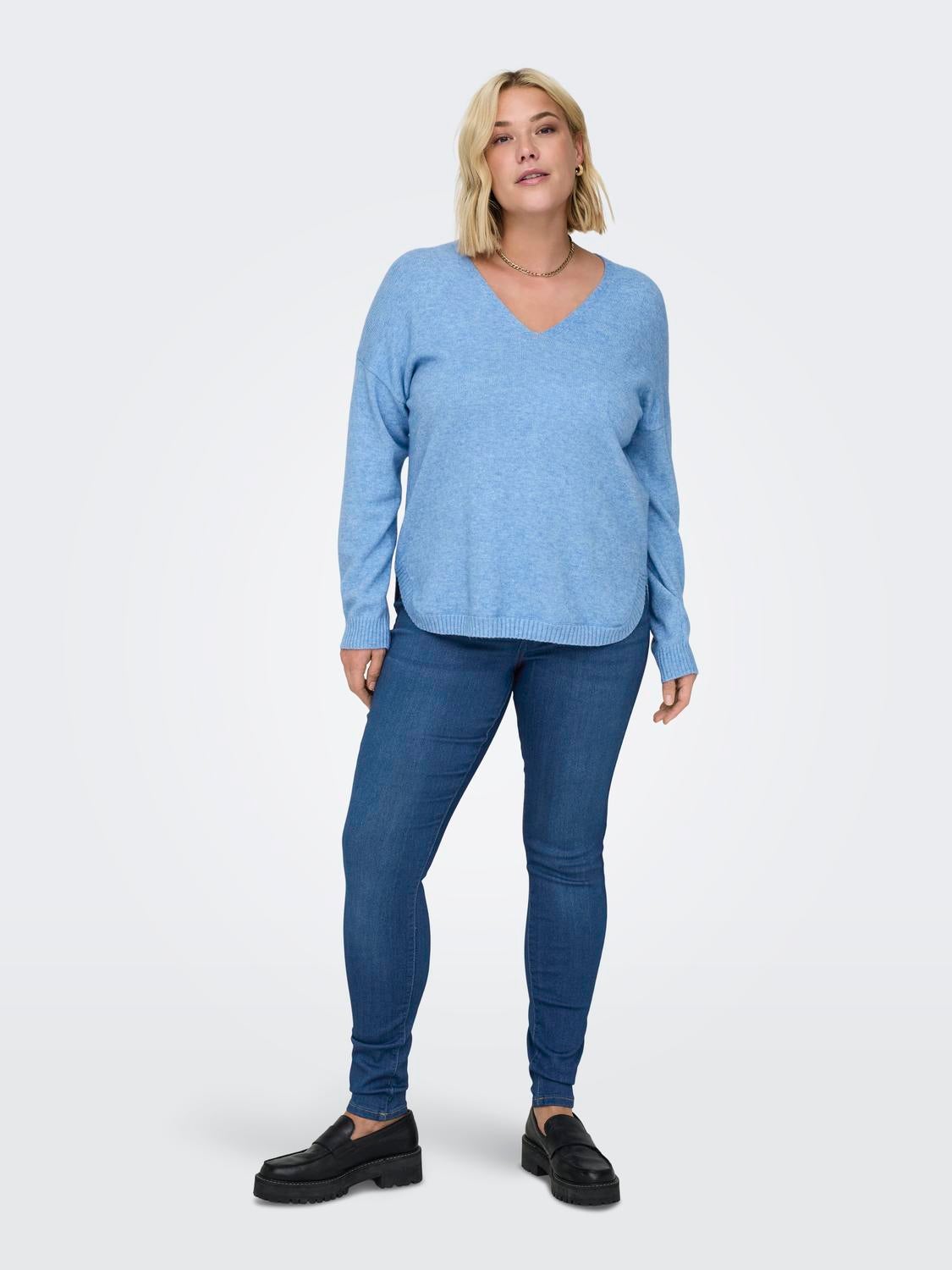 CARSTORM Hohe Taille Skinny Fit Jeans Light Medium Blue Denim