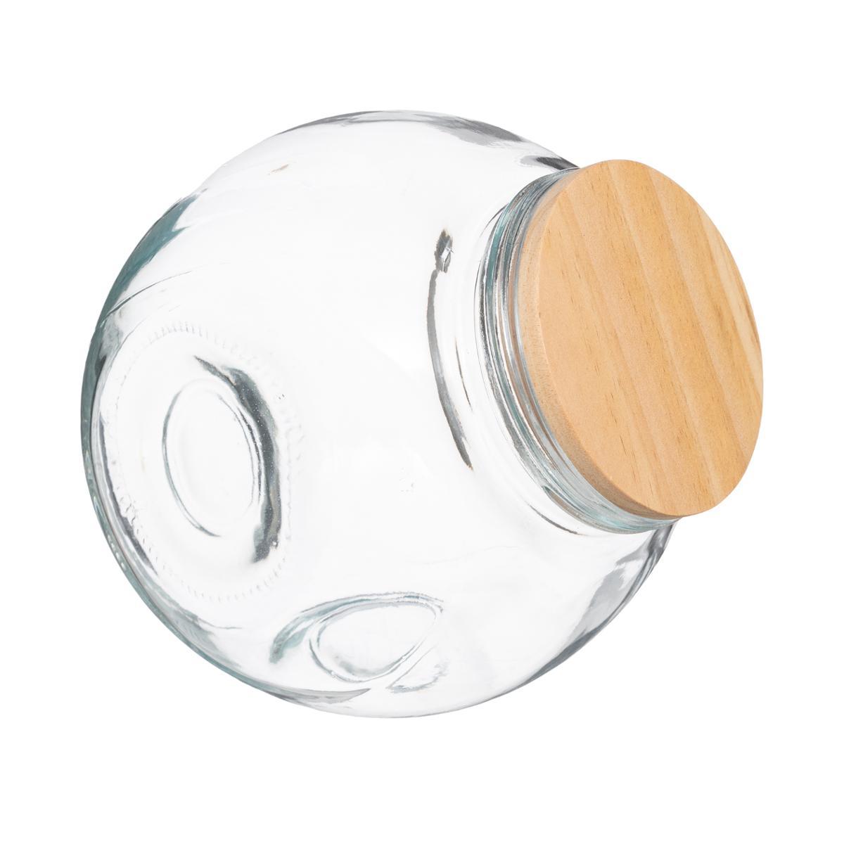 BOCAL BONBON VERRE ET BOIS 1.5L