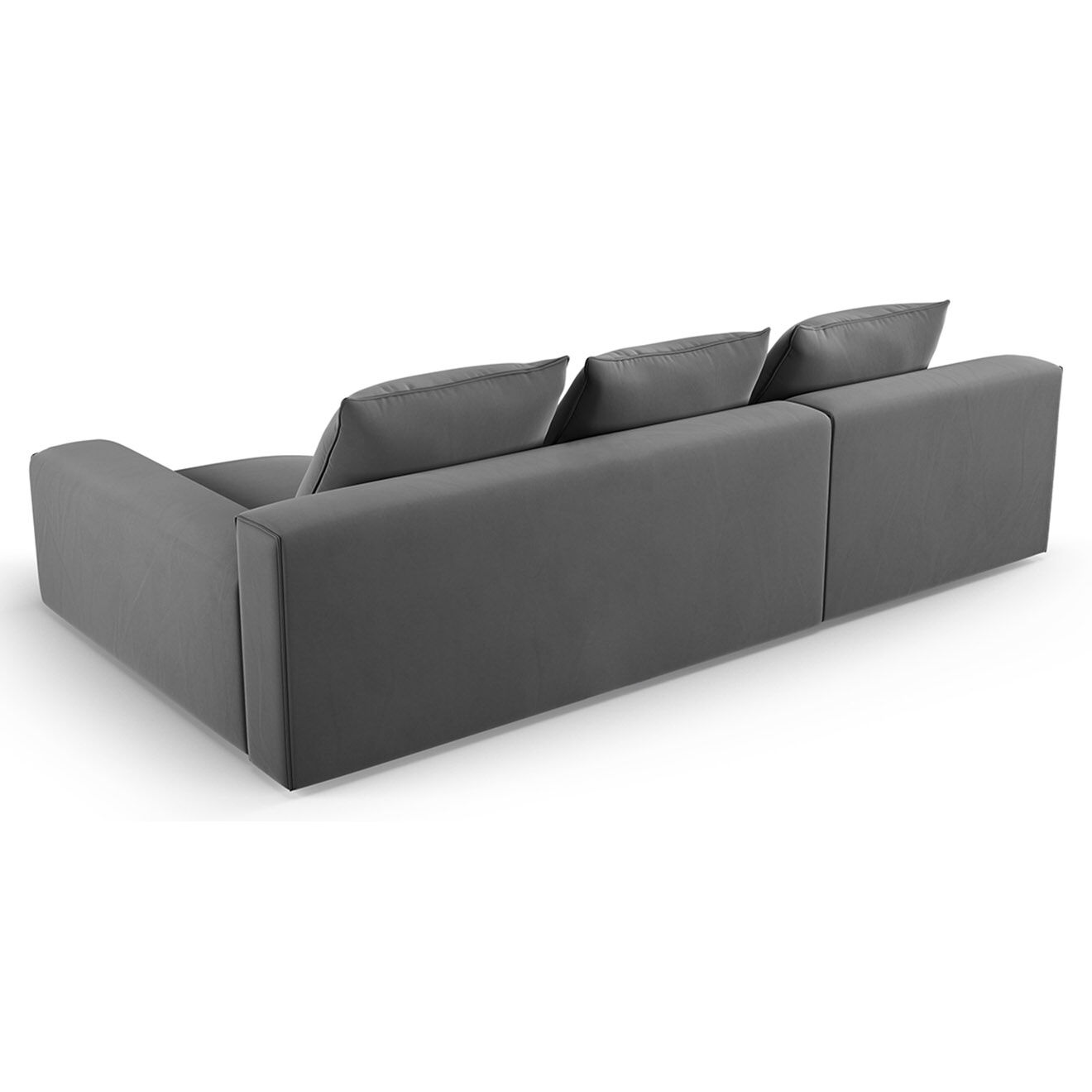 Mazzini Sofas Canapé d'angle Droit Velours Ivy 4 Places gris foncé - 280x137x89 cm