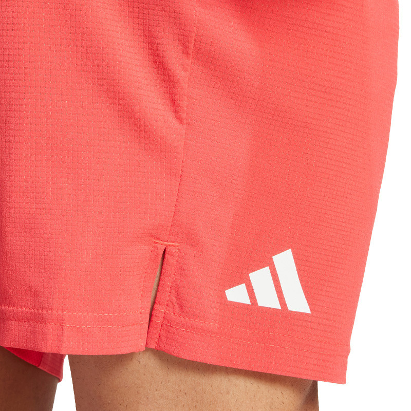 Short de tennis homme Adidas Ergo 7 rouge Fluo Zverev Open d'Australie