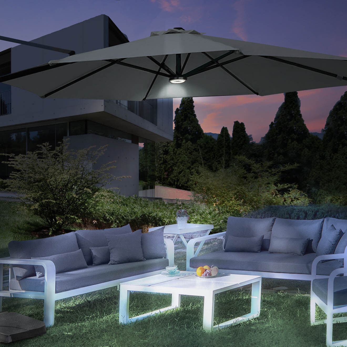 Pratik Garden Kit LED pour parasol 360° noir - 120 cm