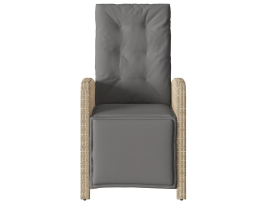 VIDAXL - Chaise inclinable de jardin et repose-pied mélange beige rot...