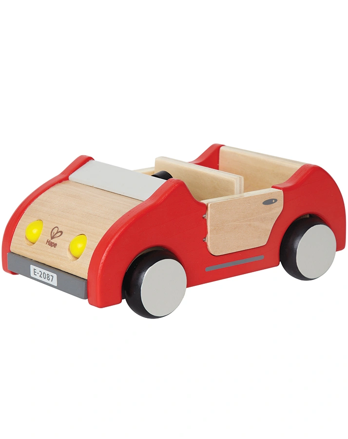 Familienauto aus Holz in bunt
