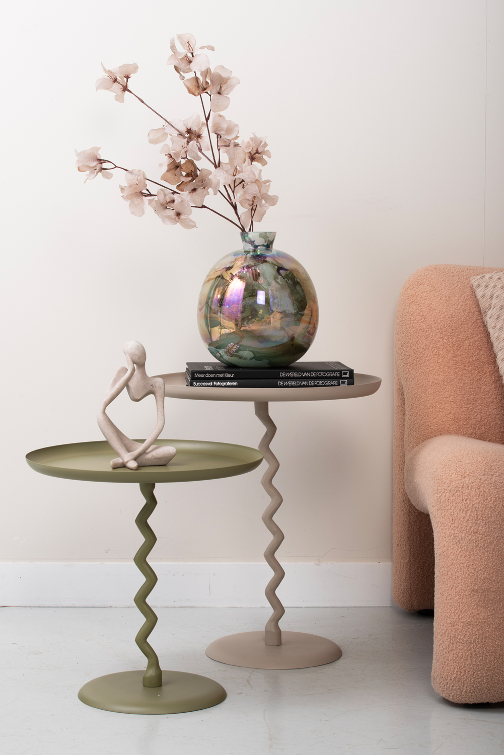 Bijzettafel Zig Zag - Warmgrijs