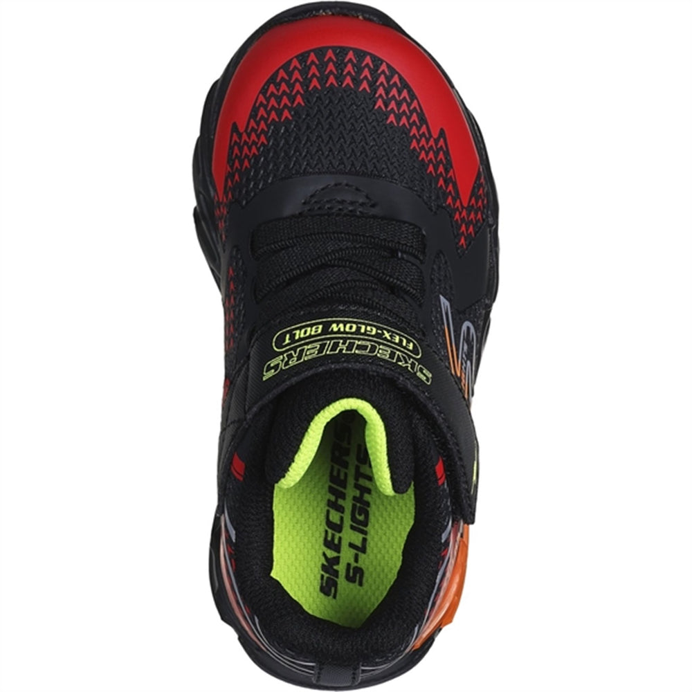 Boys Flex Glow Bolt Sneakers Black Red