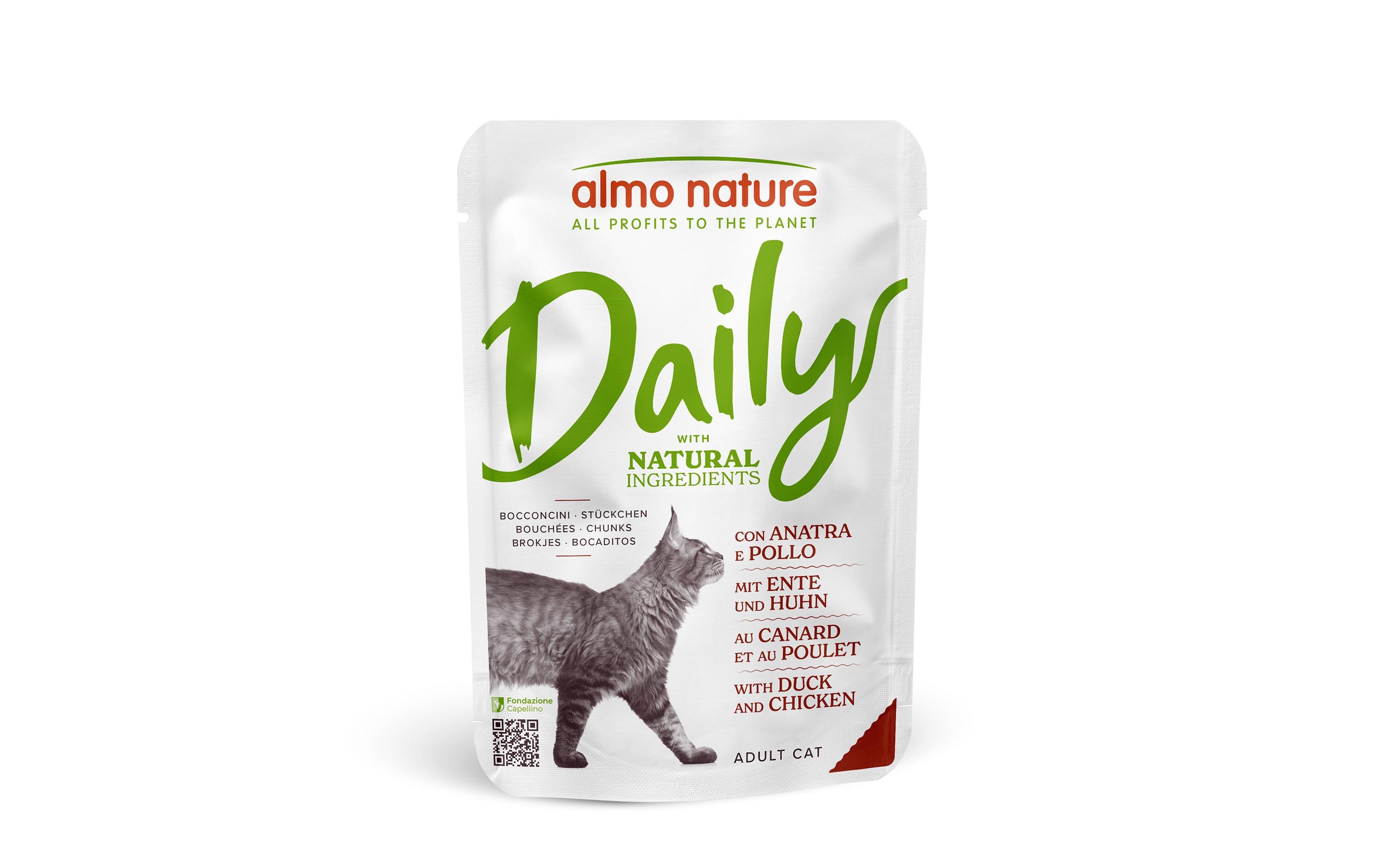 Nassfutter Daily mit Ente und Huhn 70gAlleinfuttermittel für ausgewachsene Katzen