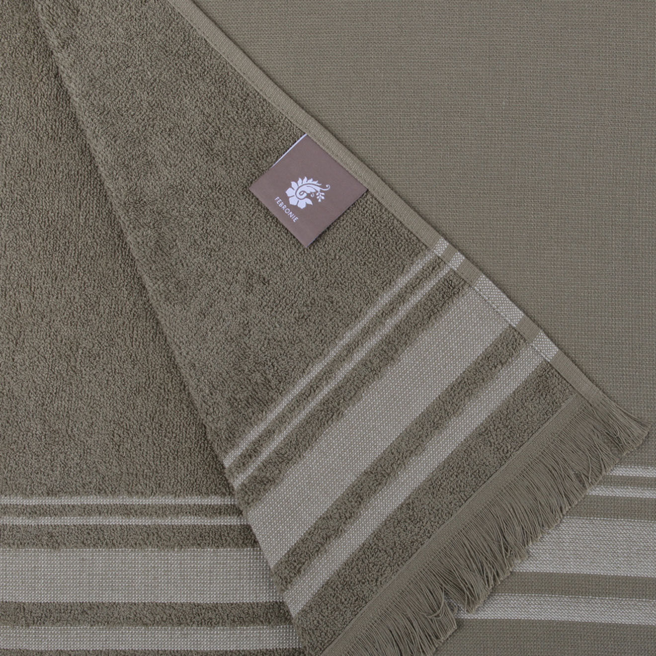 Febronie Fouta éponge Faro vert  - 100x180 cm