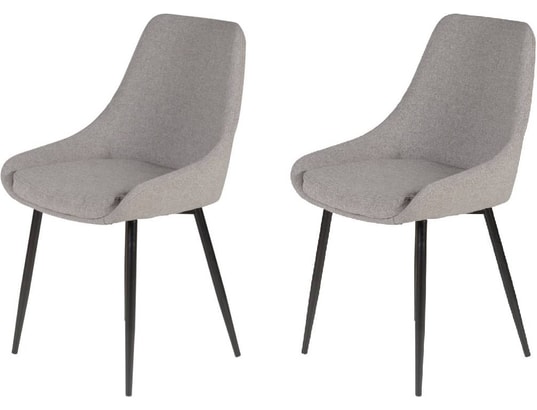 CONCEPT1 - Chaise Lot de 2 C. Bari gris clair tissu