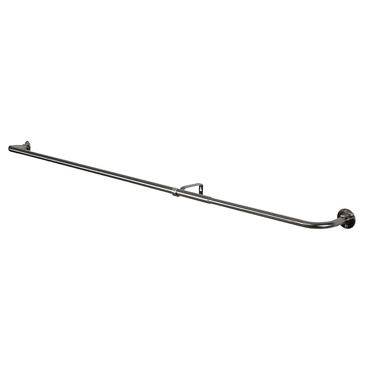 Ensemble barre à rideau industriel extensible chromé Athens GoodHome L. 120/210 x Ø16/19 cm