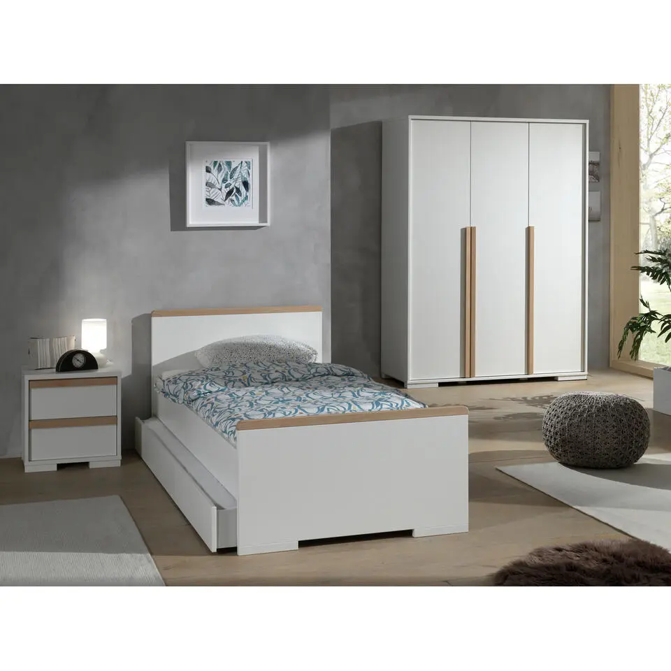 Kledingkast London 146cm met 3 deuren - wit