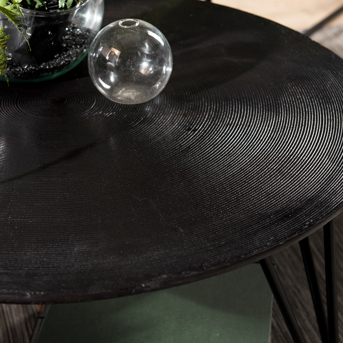 Macabane Table basse ronde Jonas noire - D.75xH.37 cm