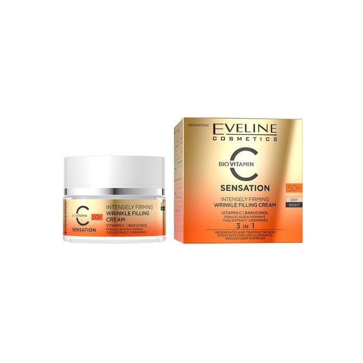Eveline C Sensation sterk verstevigende Gezichtscreme die rimpels opvult voor dag en nacht 50 ml