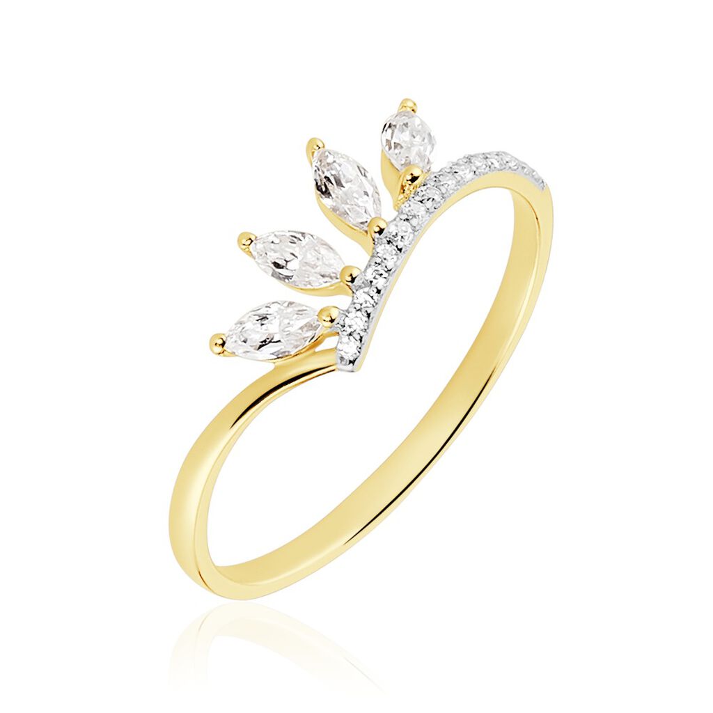 Bague Tiara Or Jaune Oxyde De Zirconium