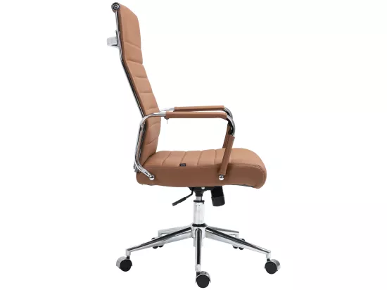 Chaise de bureau - Véritable cuir & Antique clair - Marron clair - Kolumbus