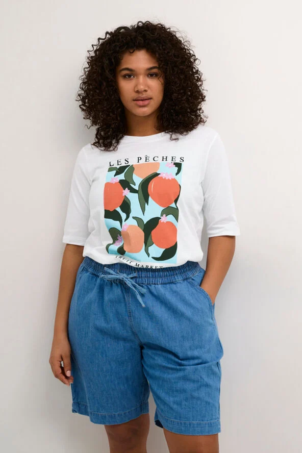 Kaffe Curve KCmiri T-Shirt Optical white / peaches