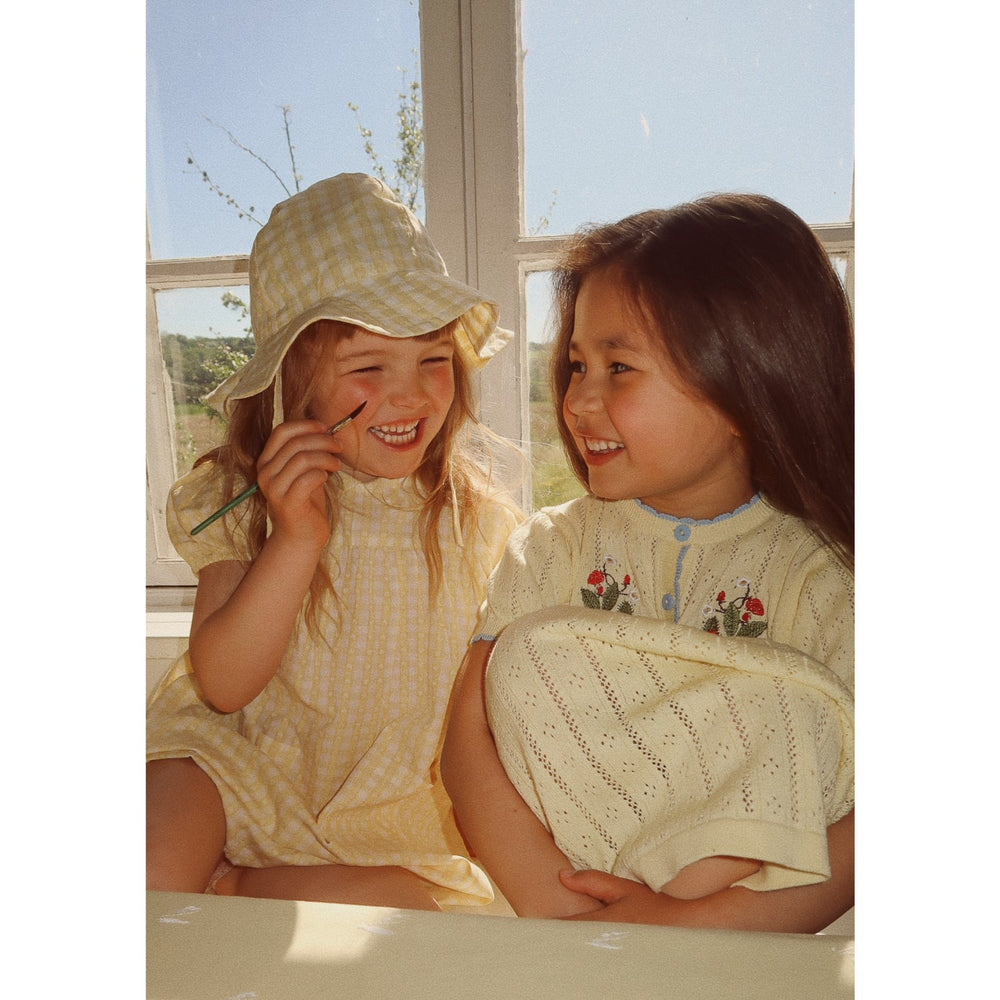 Køb Flöss Soft Yellow Heart Gingham Olivia Kjole