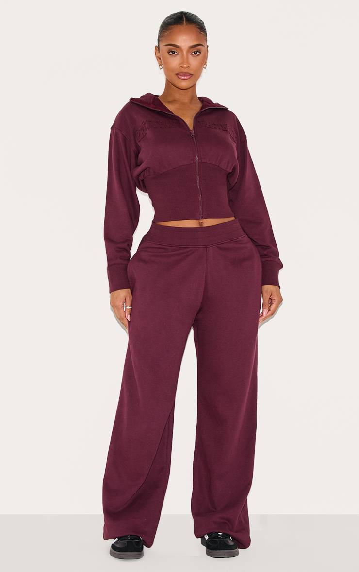 Rouge Vin Sweat-shirt Ajusté Zippé Shape