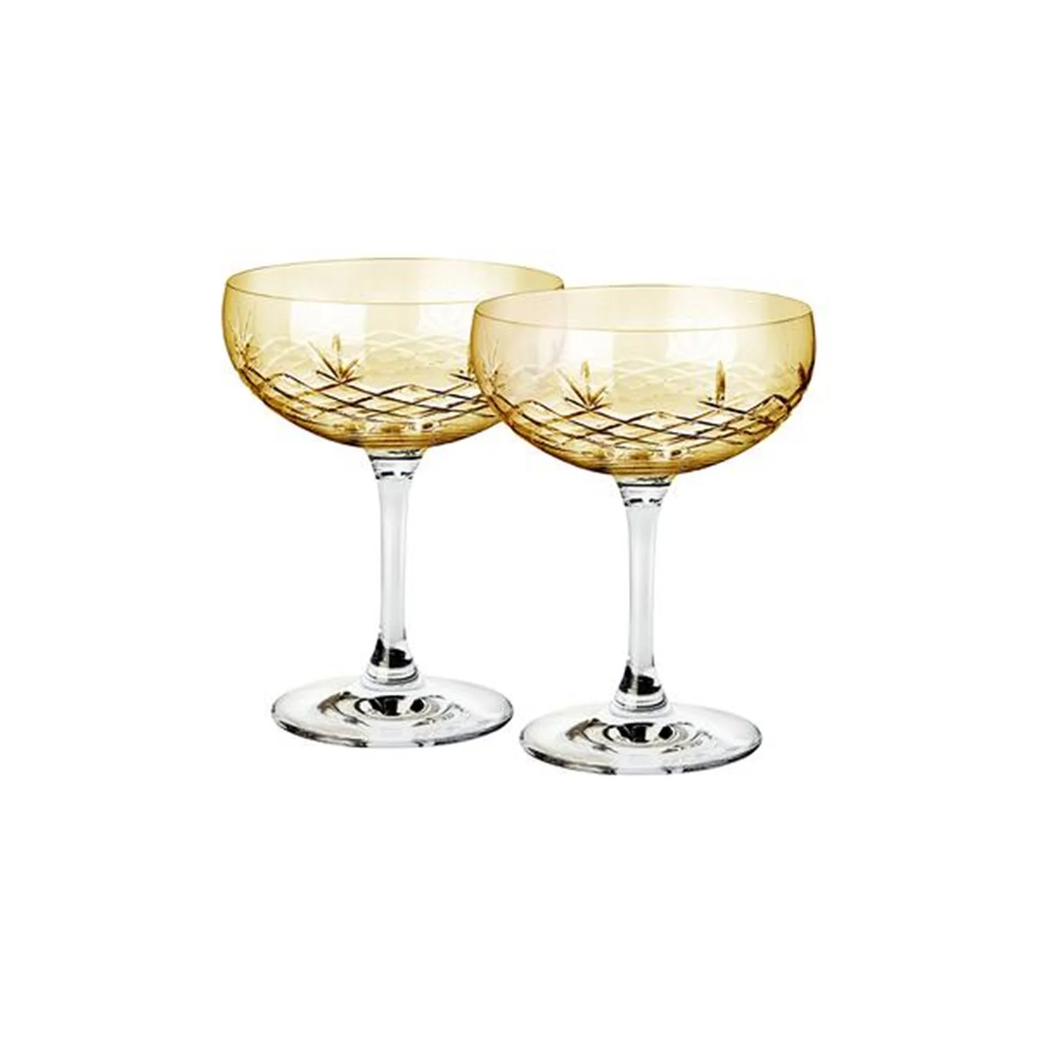 Frederik Bagger  Crispy Citrine Gatsby champagneglas, Amber - 2 stk.