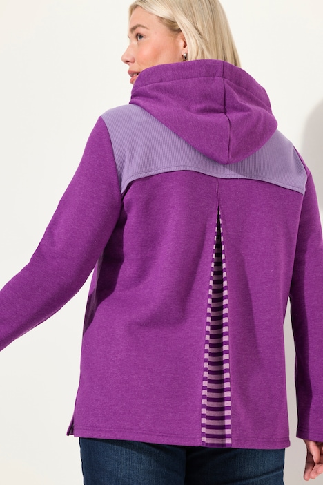 Hoodie, Waffelpikee, A-Linie, Kapuze, Langarm