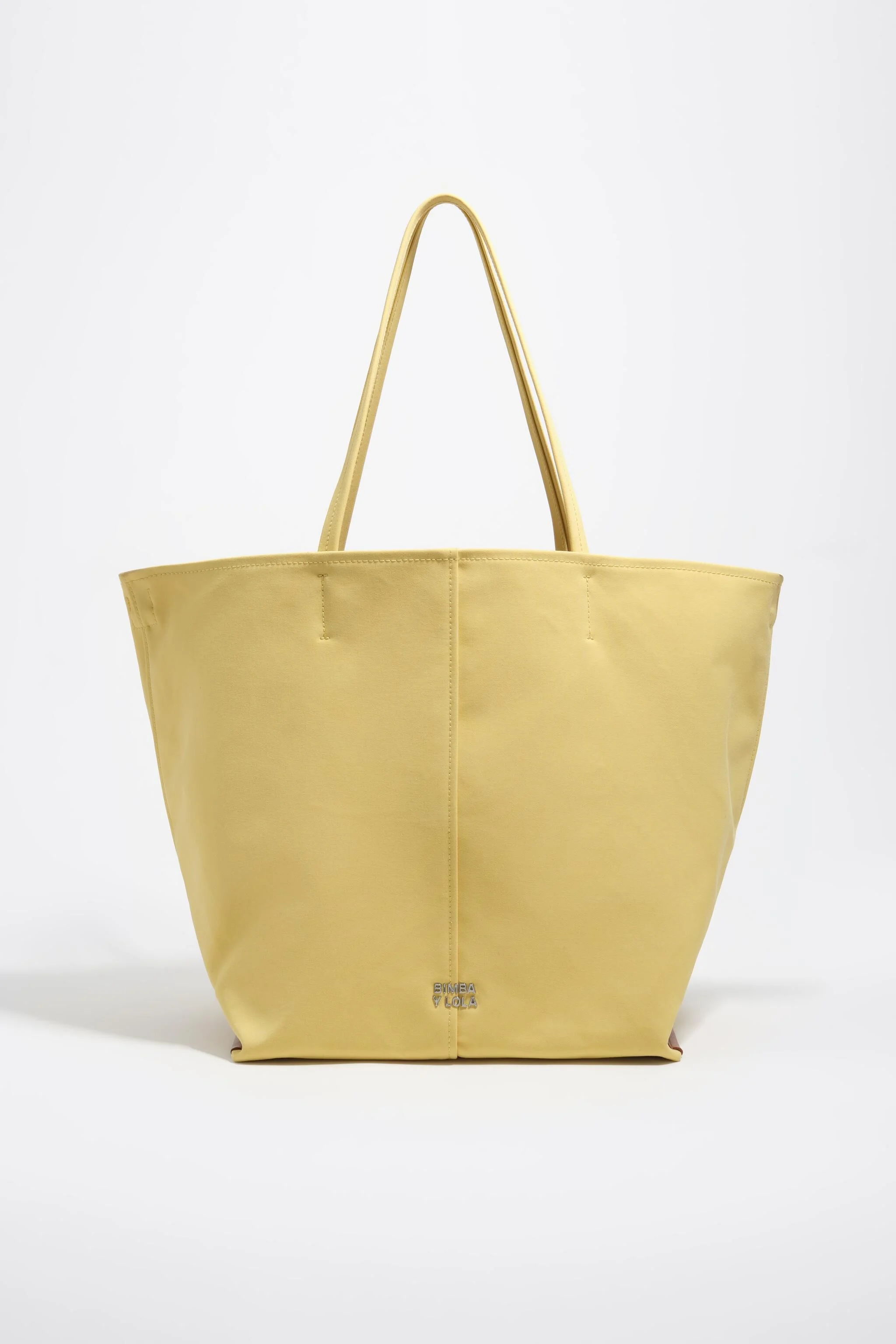 Sacola de compras grande em gabardine com estampa de banana