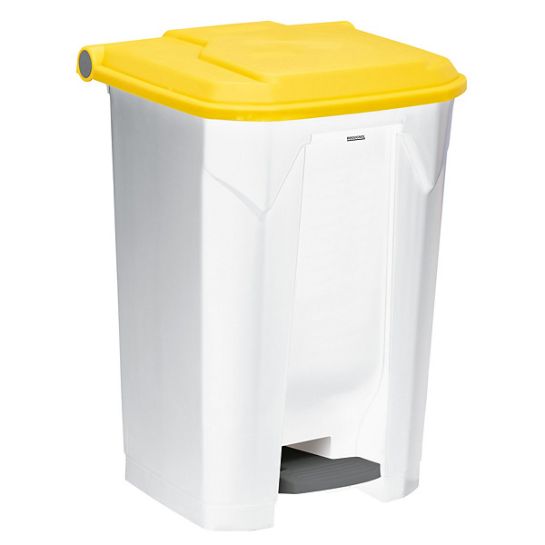 ROSSIGNOL Poubelle à pédale haccp 80l Utilo - blanc / jaune