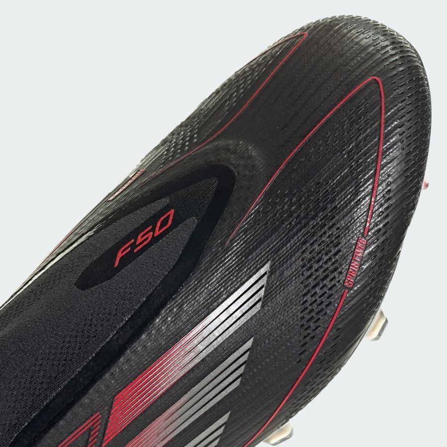 adidas F50 Elite Laceless FG Stealth Victory - Noir/Argenté/Lucid Red
