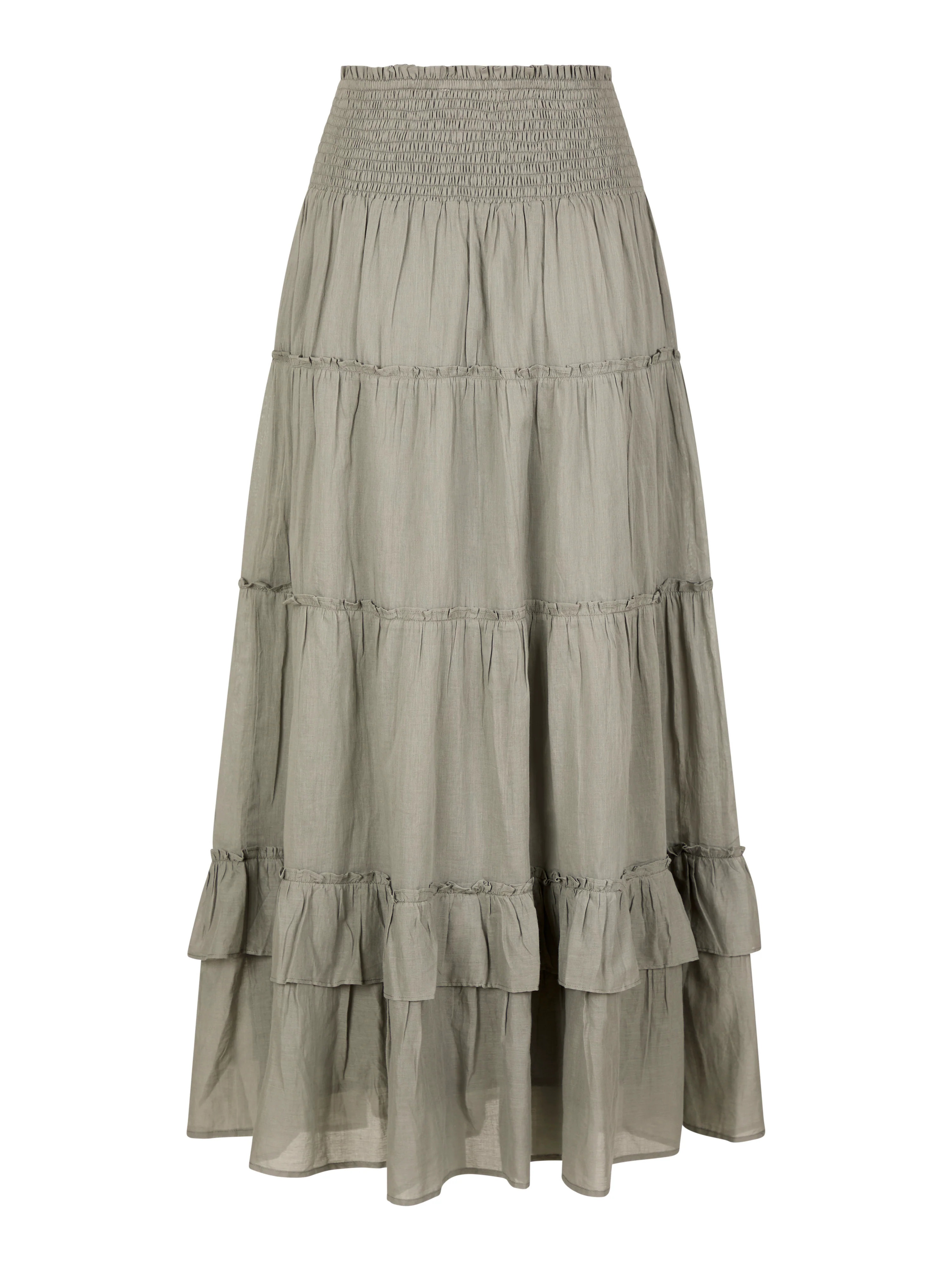 Bahne Studio  Margot Voile lang nederdel - Smoke Green