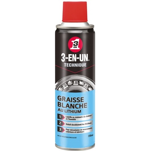 Graisse Blanche au Lithium 3-EN-UN® TECHNIQUE - Aérosol de 250 ml
