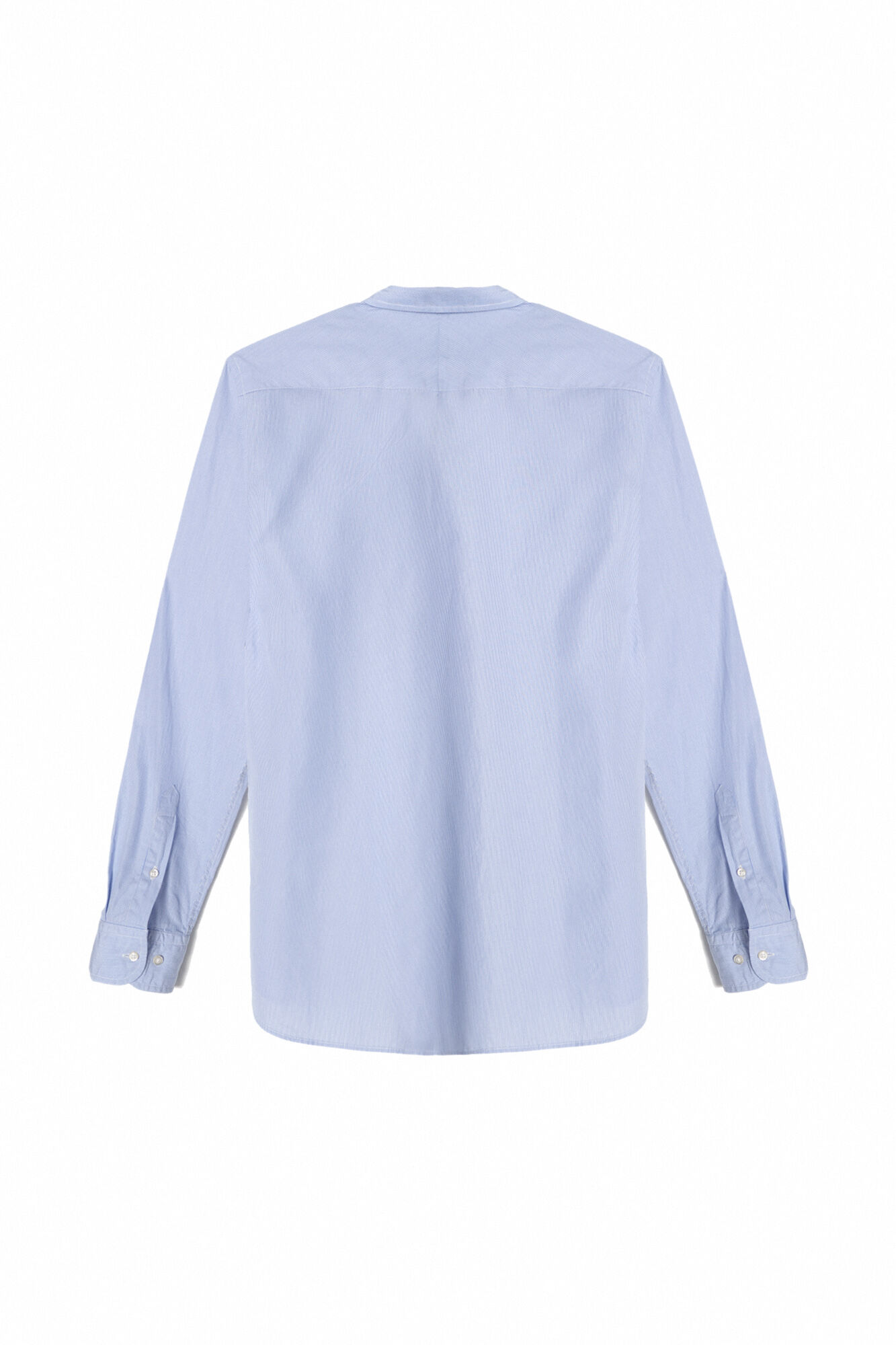 Camisa manga rayas slim larga - Azul