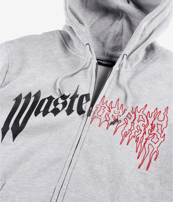 Wasted Paris Dark Pitcher Zip-Hoodie (ash grey)
