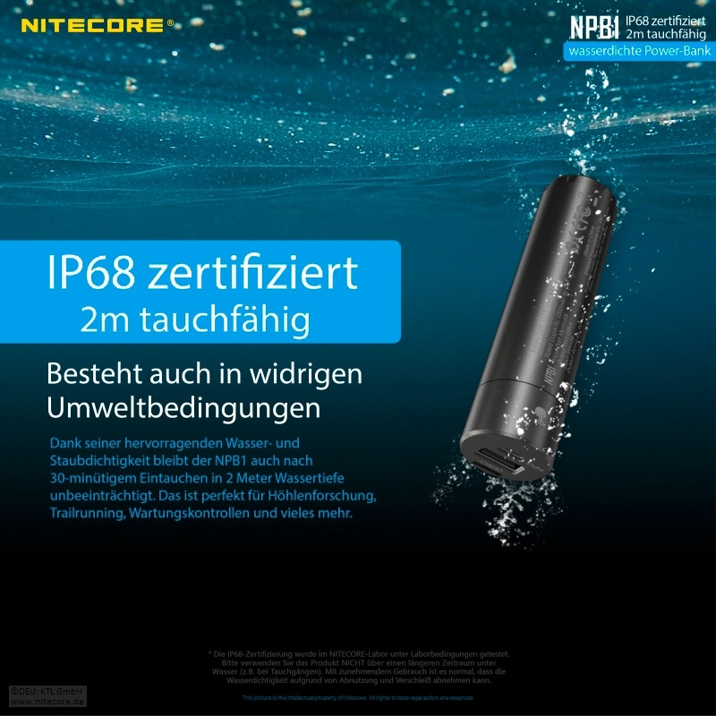 Nitecore Powerbank NBP 1 5000 mAh wasserdicht
