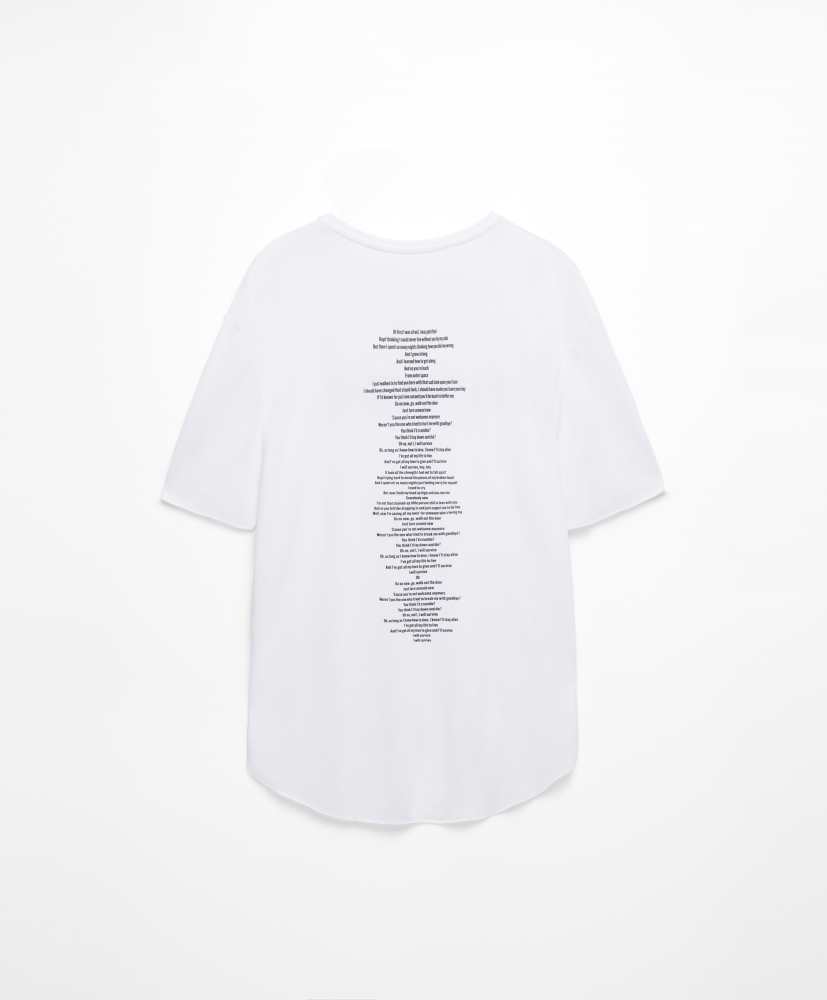 Camiseta de manga curta com texto