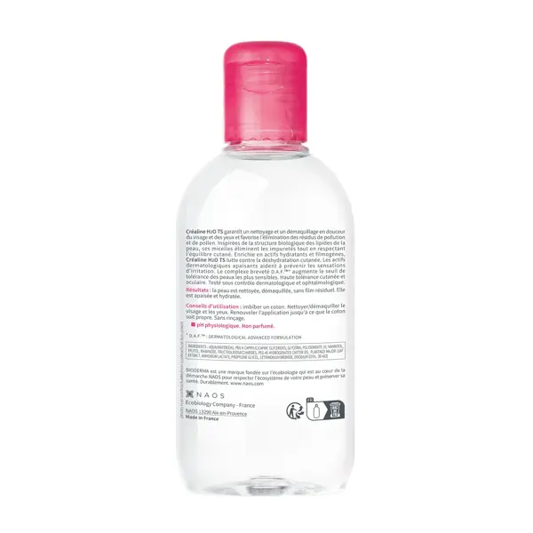 Água Micelar Bioderma Créaline H2O TS para Pele Muito Seca e Sensível 250ml