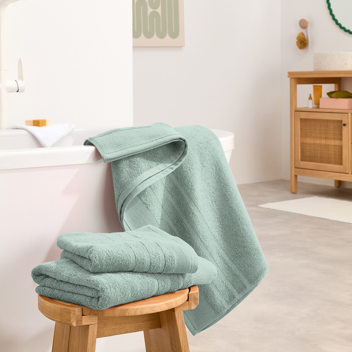 LA REDOUTE INTERIEURS<br>Conjunto de 2 toalhas felpudas 600 g/m², Zavara