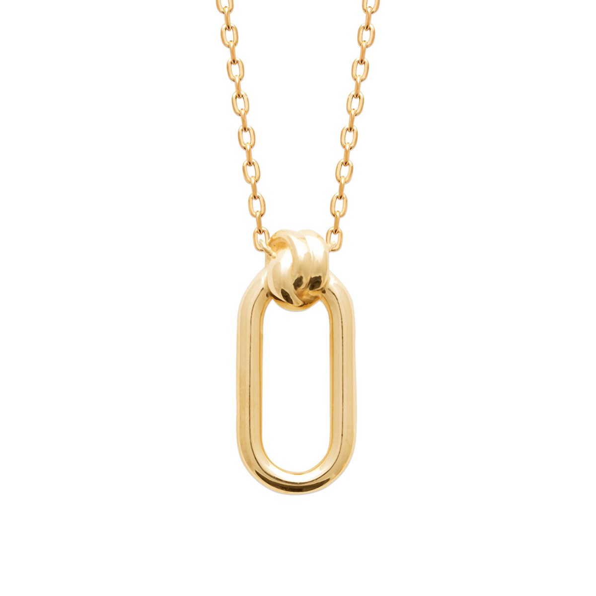 Collier Brillaxis anneau ovale et noeud