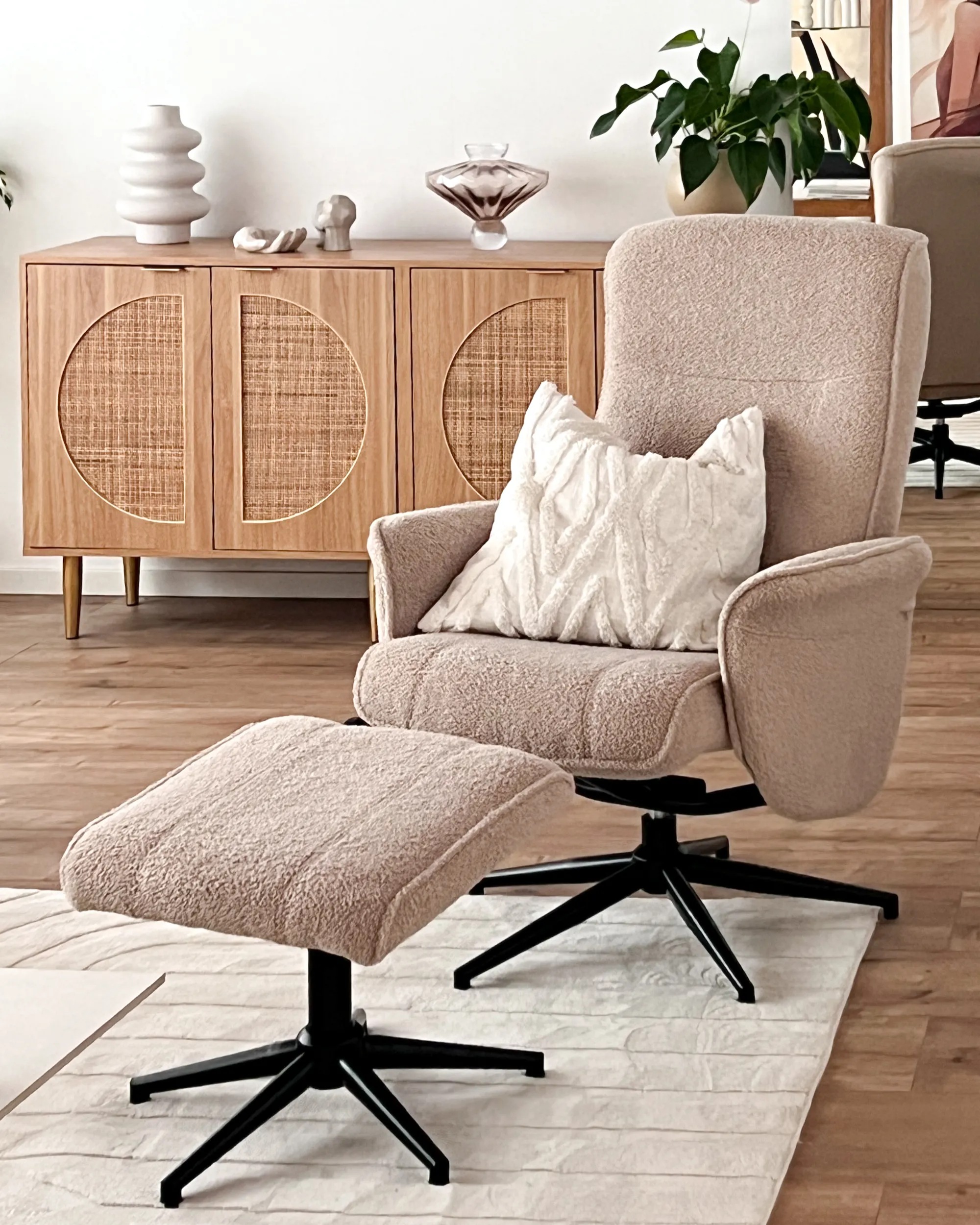 Relaxfauteuil JAPET Bouclé Beige