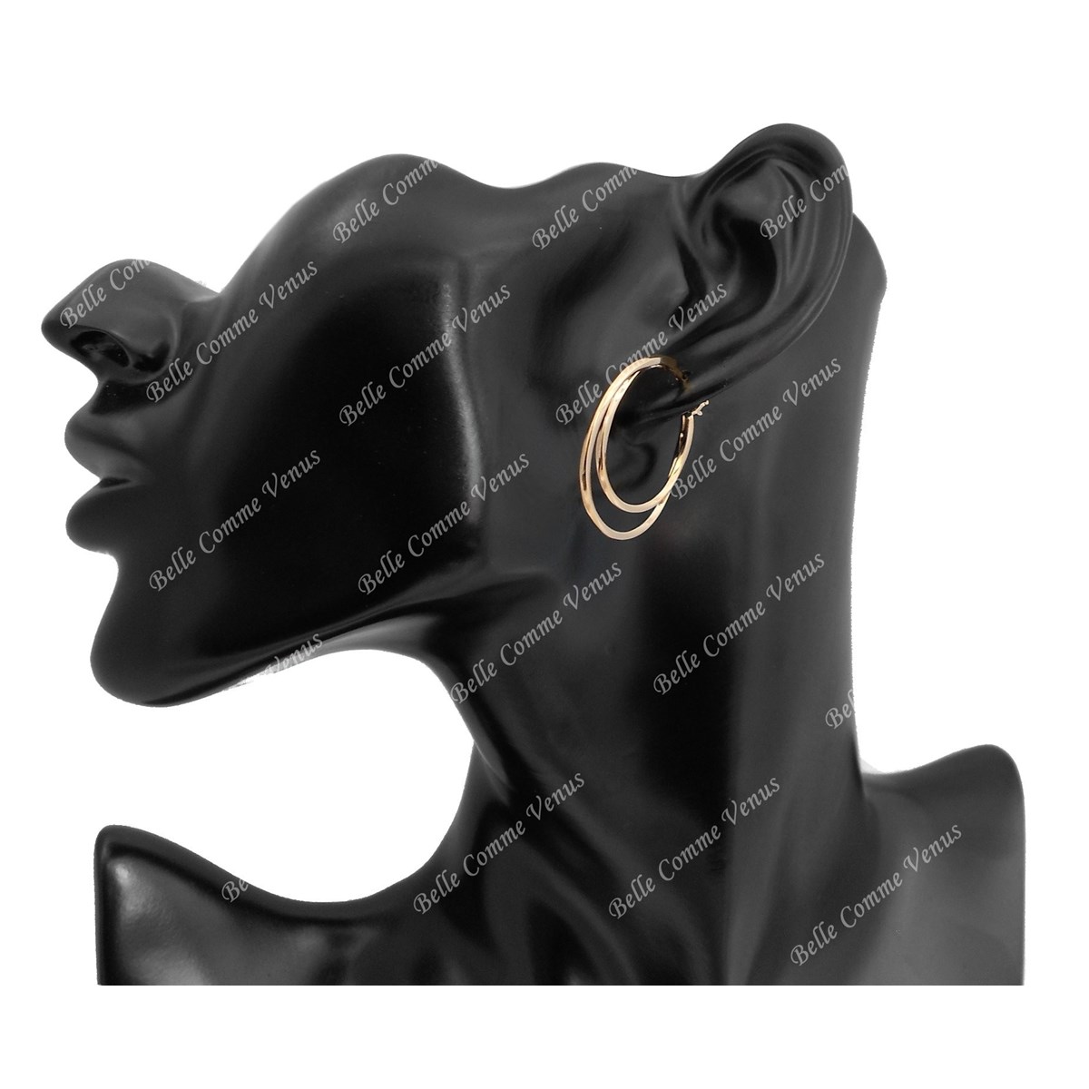 Boucles d'oreilles créole 2 cercles Plaqué or 750 3 microns