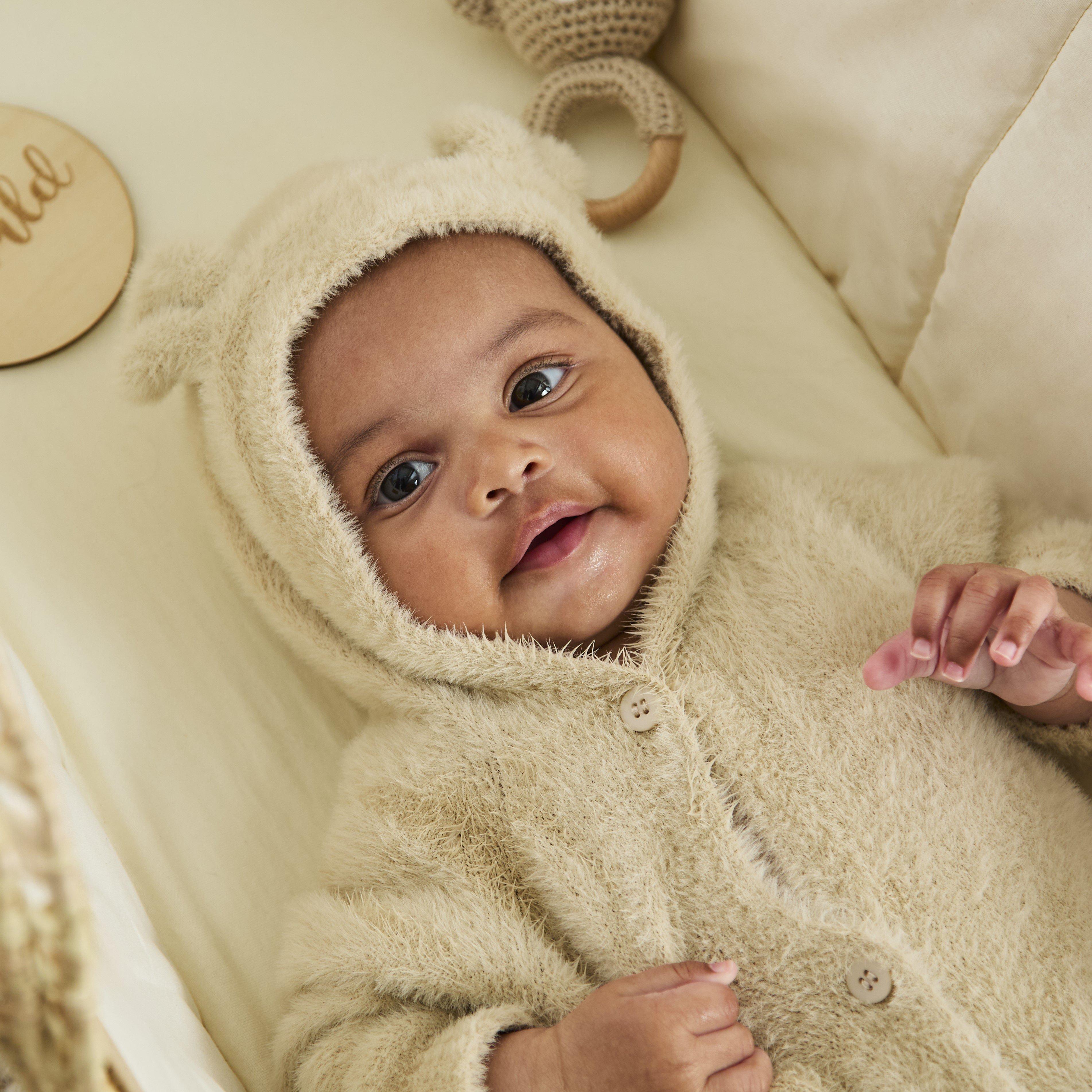 Hello World Studio Baby Boy Bear Romper and Rattle Gift