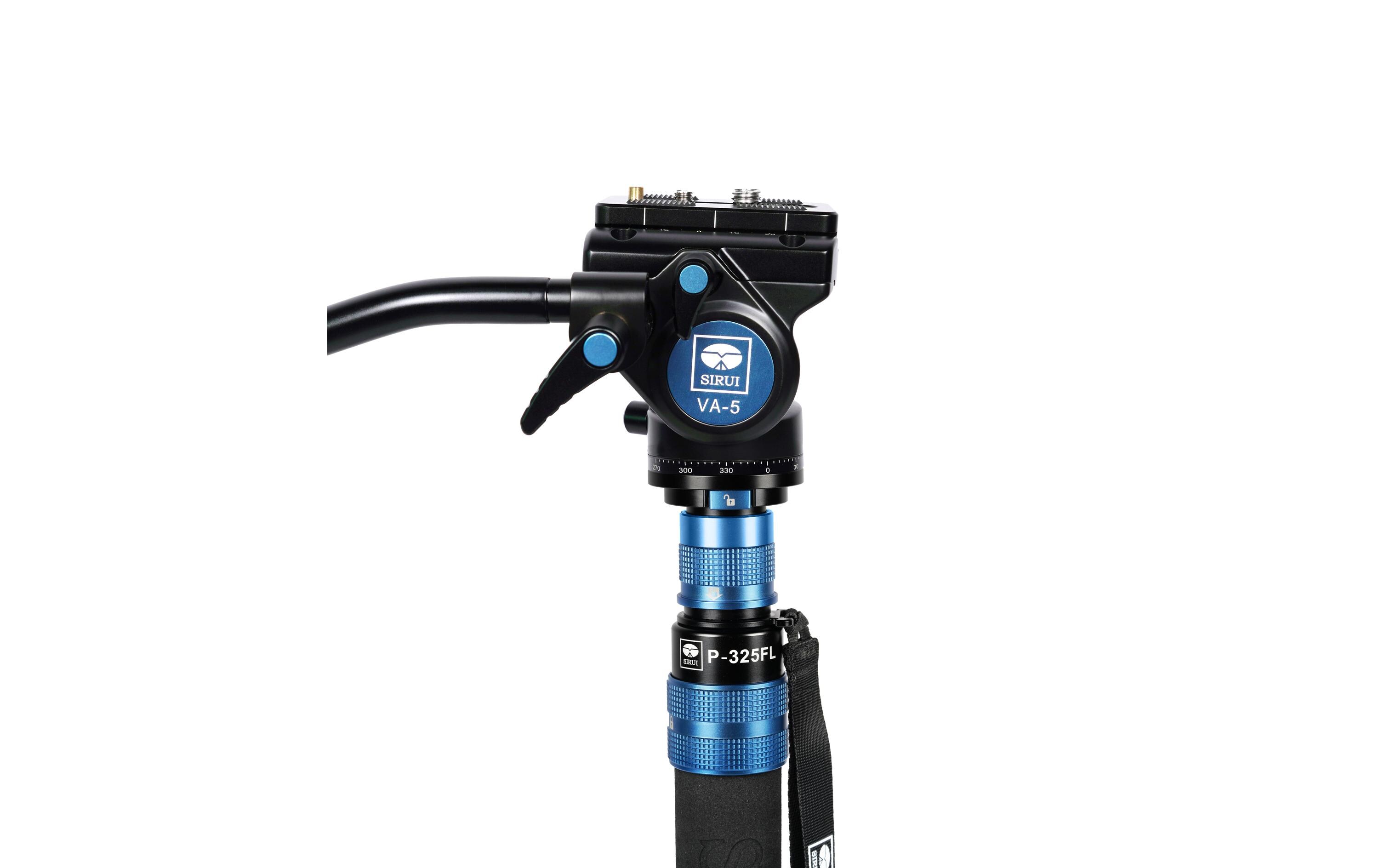 Einbeinstativ P-325FL mit VA-5 Videokopf<br>Kohlefaser-Einbeinstativ mit Ständer und Videokopf