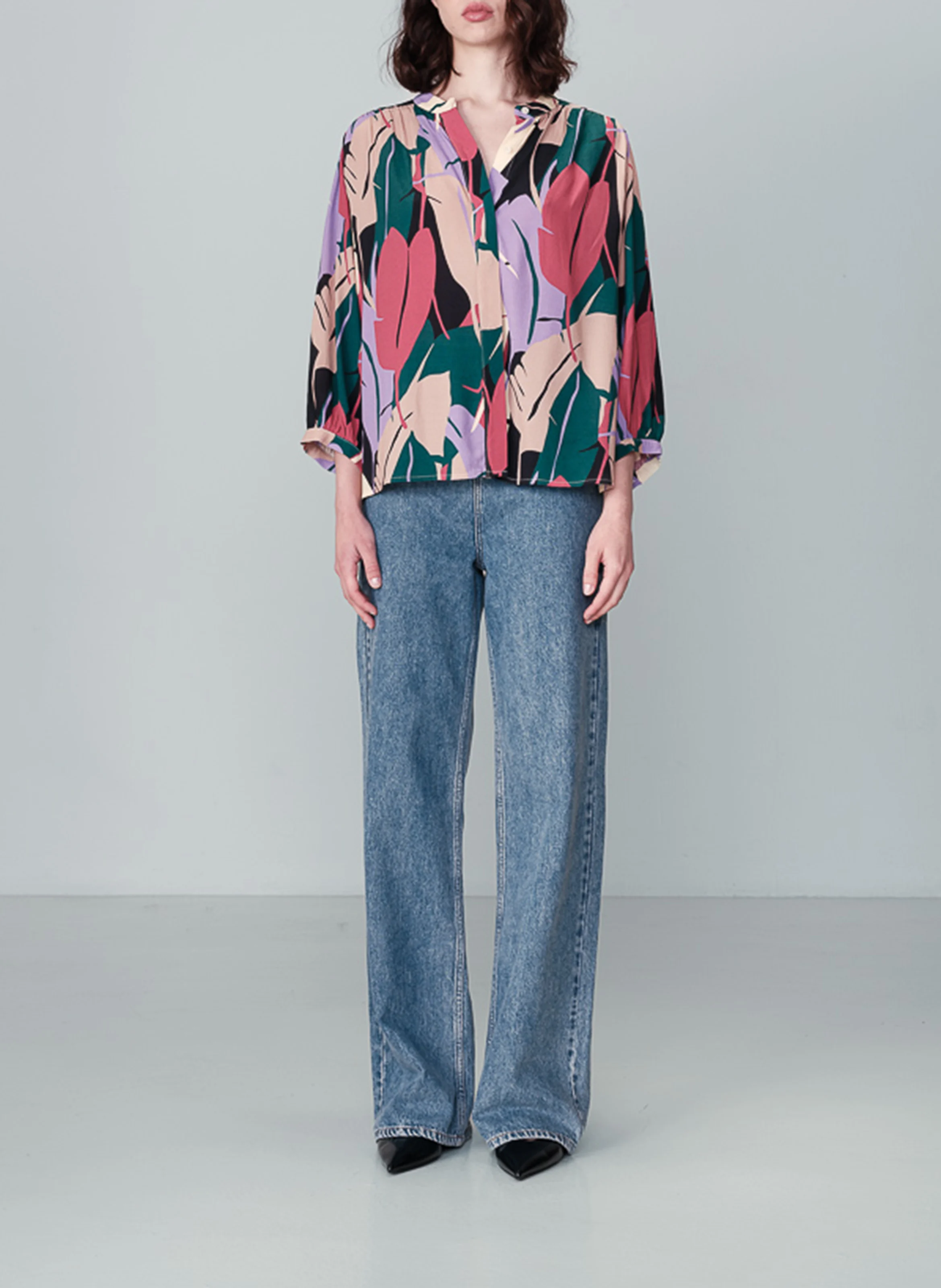 NYMPHEA - Blouse col rond imprimée | Multicolore
