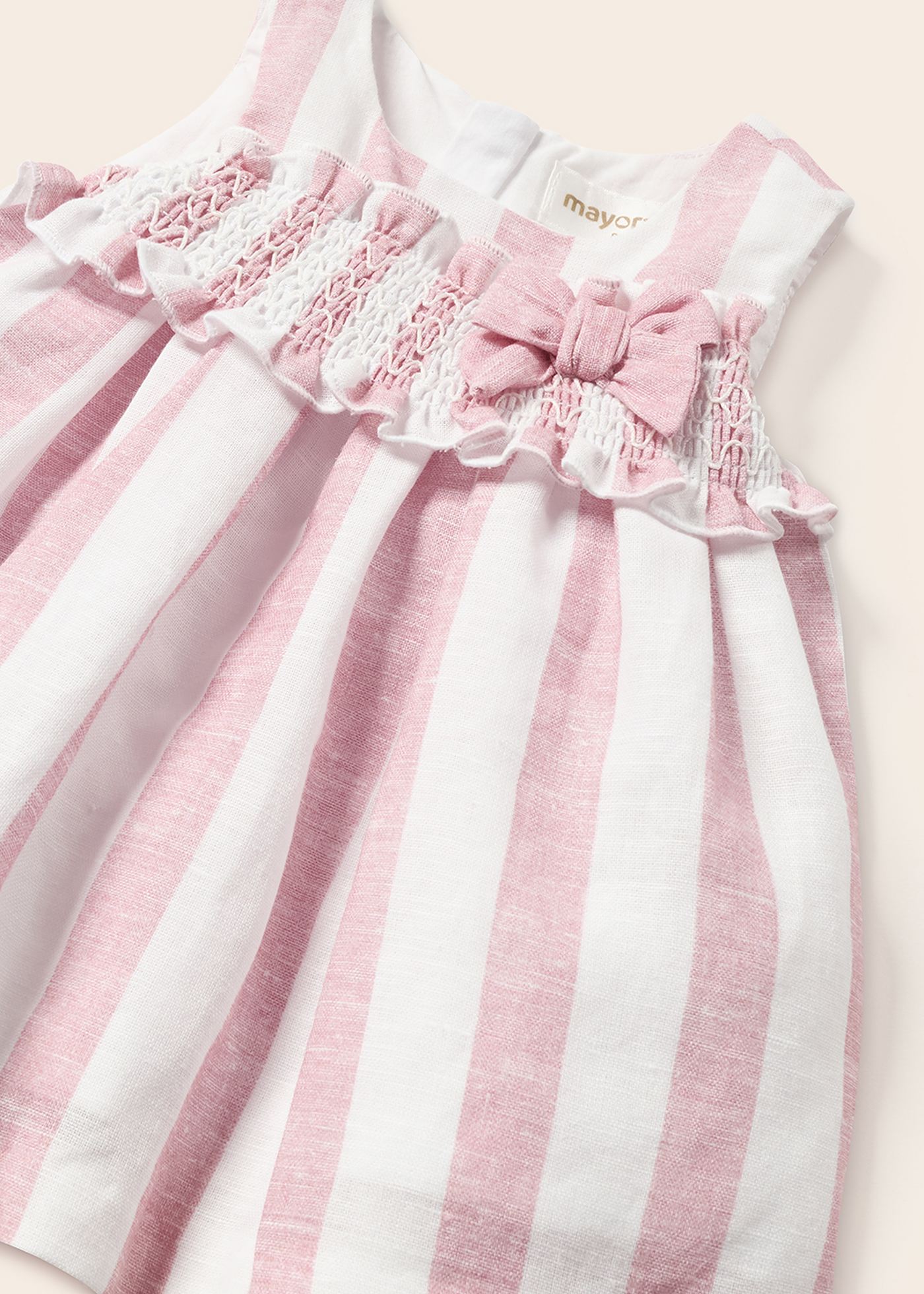 Vestido estampado com capa de fralda de linho para recém-nascido