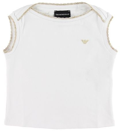 Emporio Armani S?t - T-shirt/Shorts - Hvid m. Guldglimmer