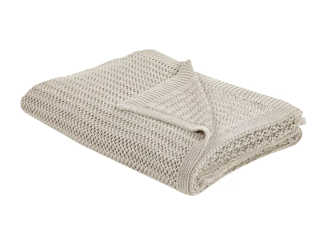 Couvre-lits ILEN Coton 150 x 200 cm Beige clair